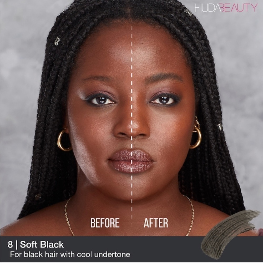 Huda Beauty SOFT BLACK 8 BombBrows Full n Fluffy Fiber Brow Gel | NEW | BOMBBROW - Picture 6 of 14